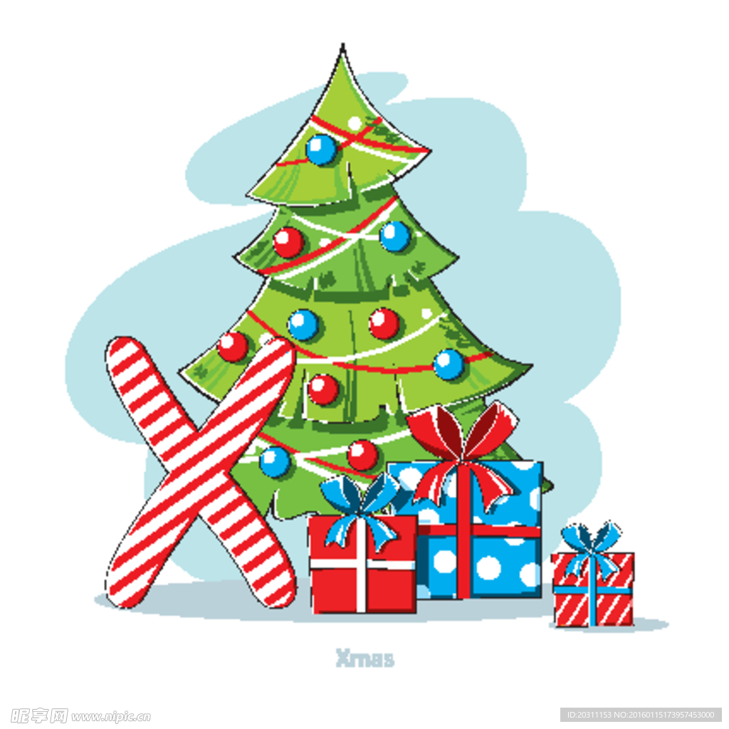 圣诞树和礼盒