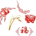 灯笼 福字 麦穗 祥云 花纹