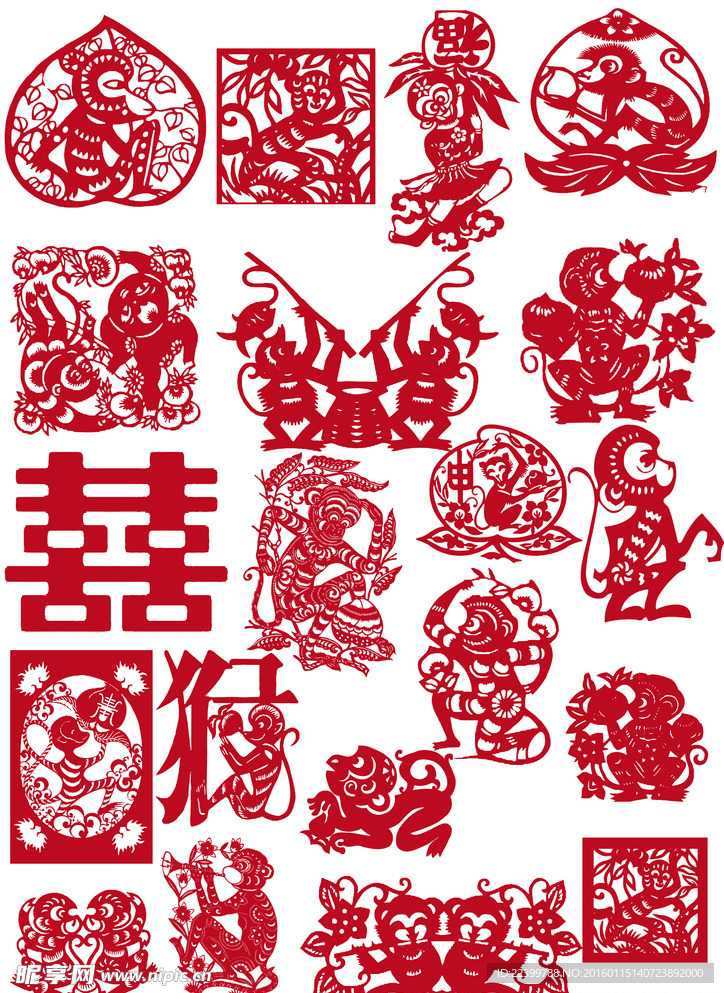 猴年剪纸
