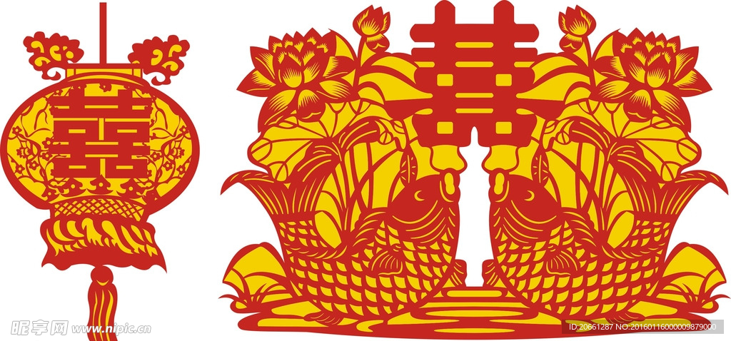 灯笼 鲤鱼 荷花