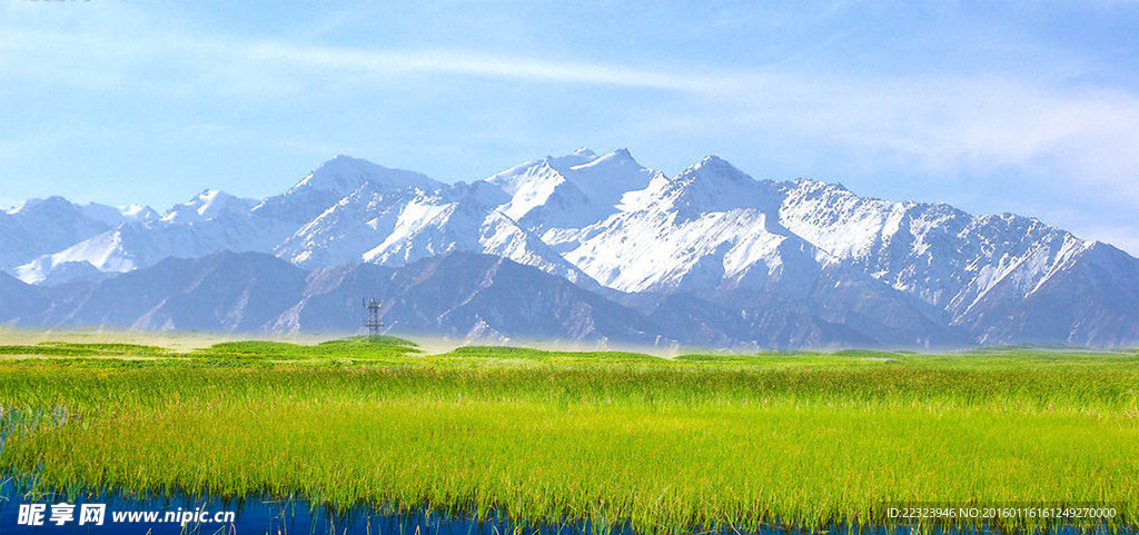 祁连雪山背景