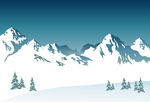 雪山山峰景致背景