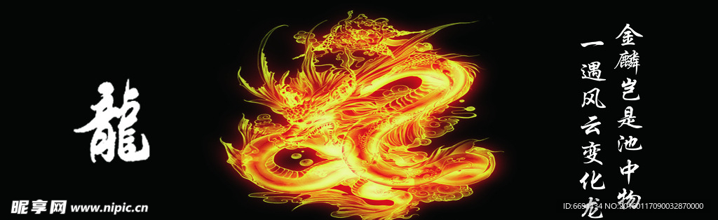黑色背景龙