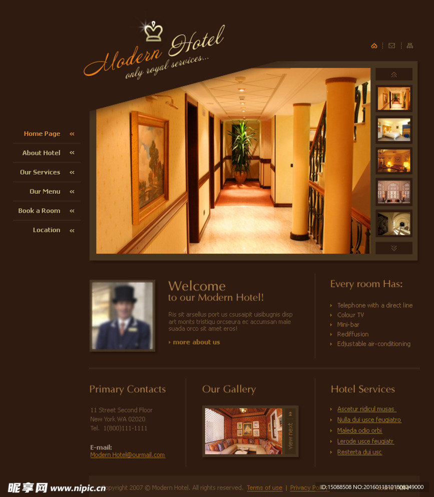 国外酒店公寓类网页设计模板