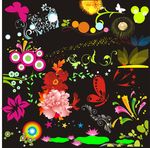 花角花瓣线条插图