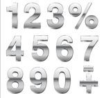 金属银色系数字矢量