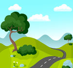 卡通山间公路