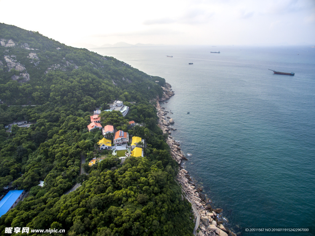 外伶仃岛 海景 大海 航拍外伶