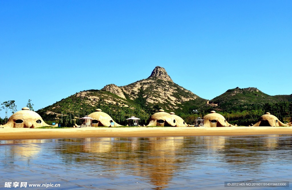 山水沙滩风景