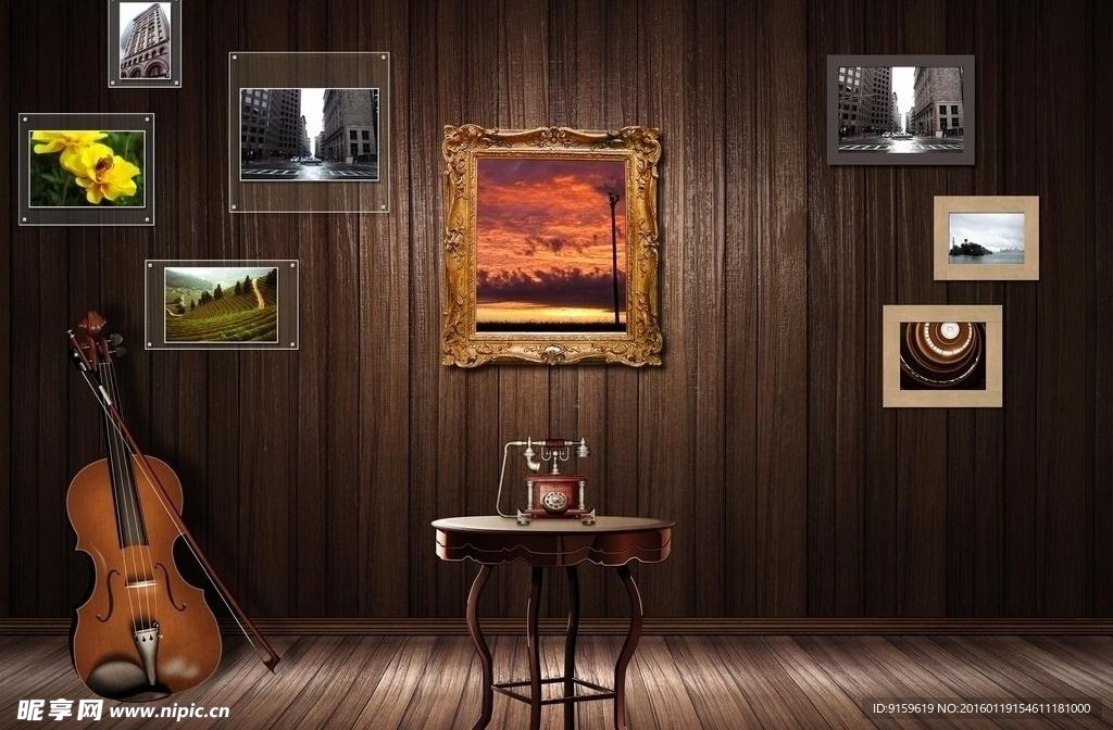 高清复古木质PSD