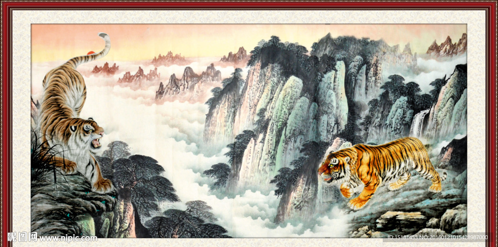 山水画 国画老虎