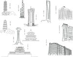 标志性建筑剪影
