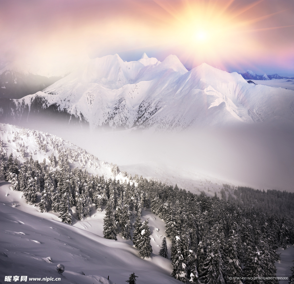 唯美祖山雪景