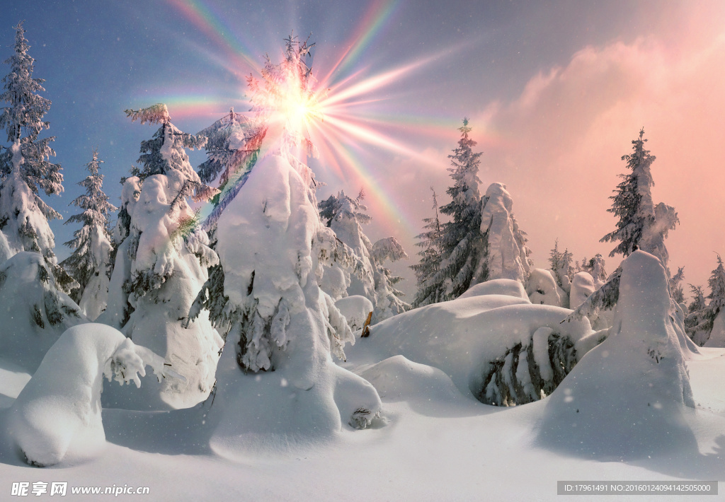 唯美祖山雪景