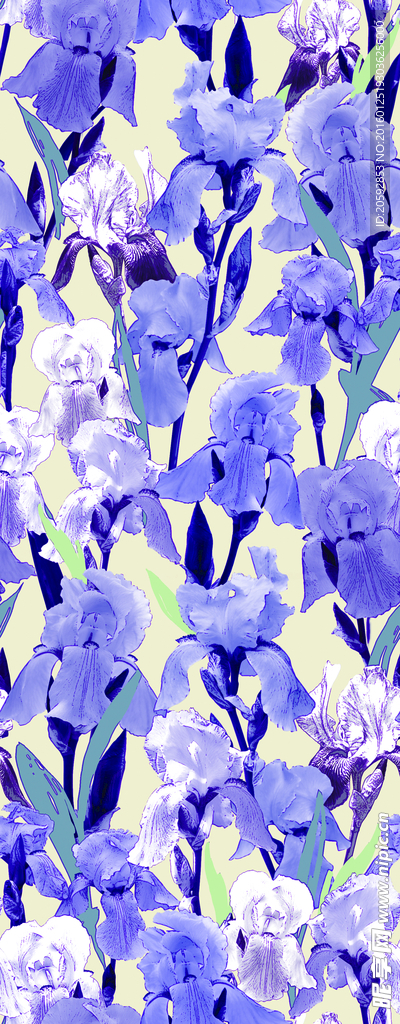 燕尾花数码印花（无分层）