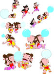 小孩吹泡泡系列