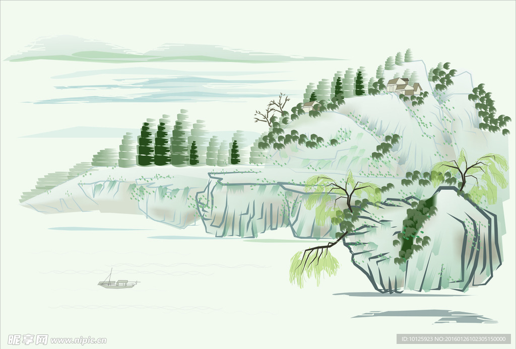 水墨山水画