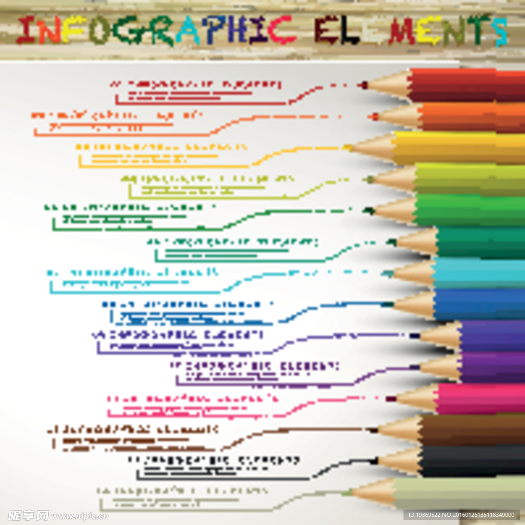 彩色铅笔与涂鸦商务信息图