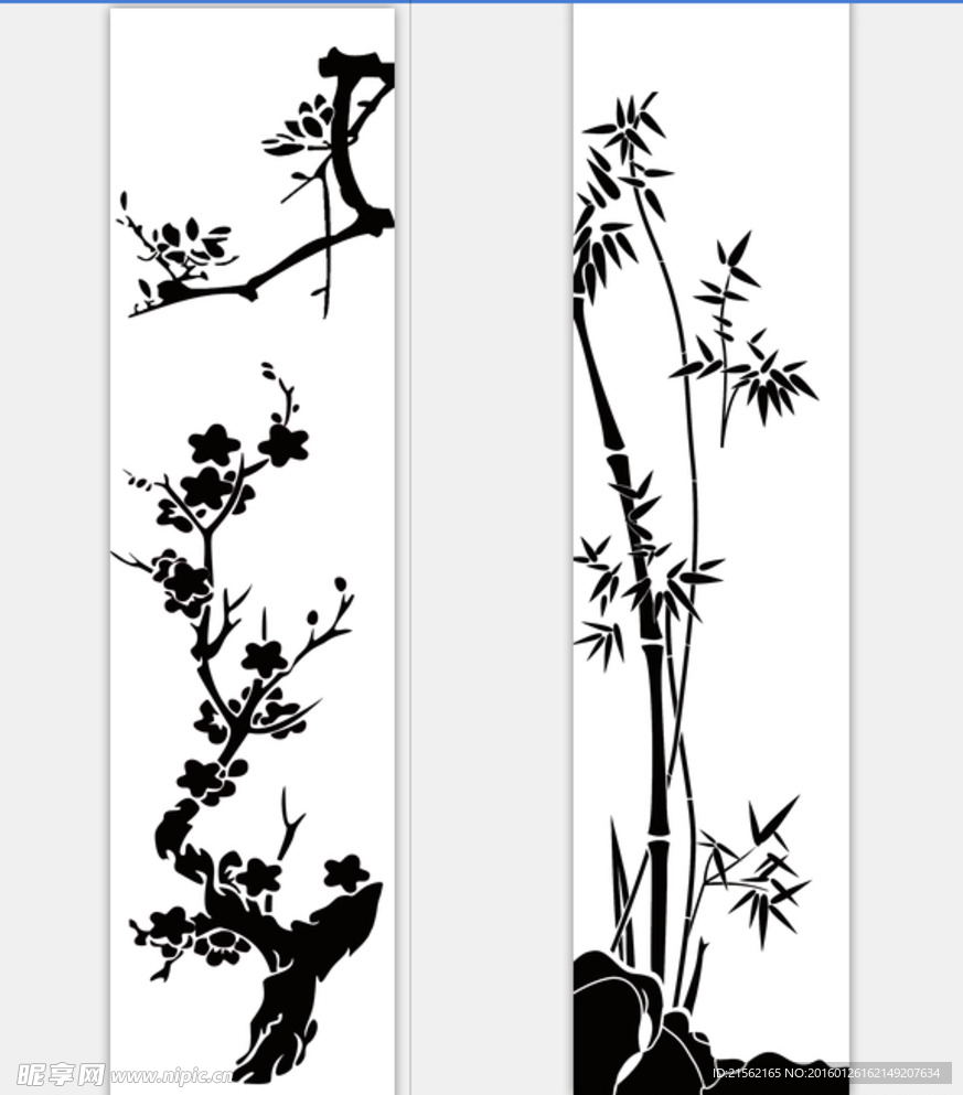 名花黑白画