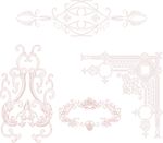 红色古典花纹 边角