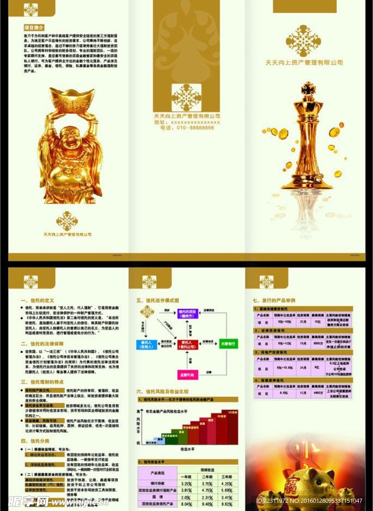 财富类三折页图片