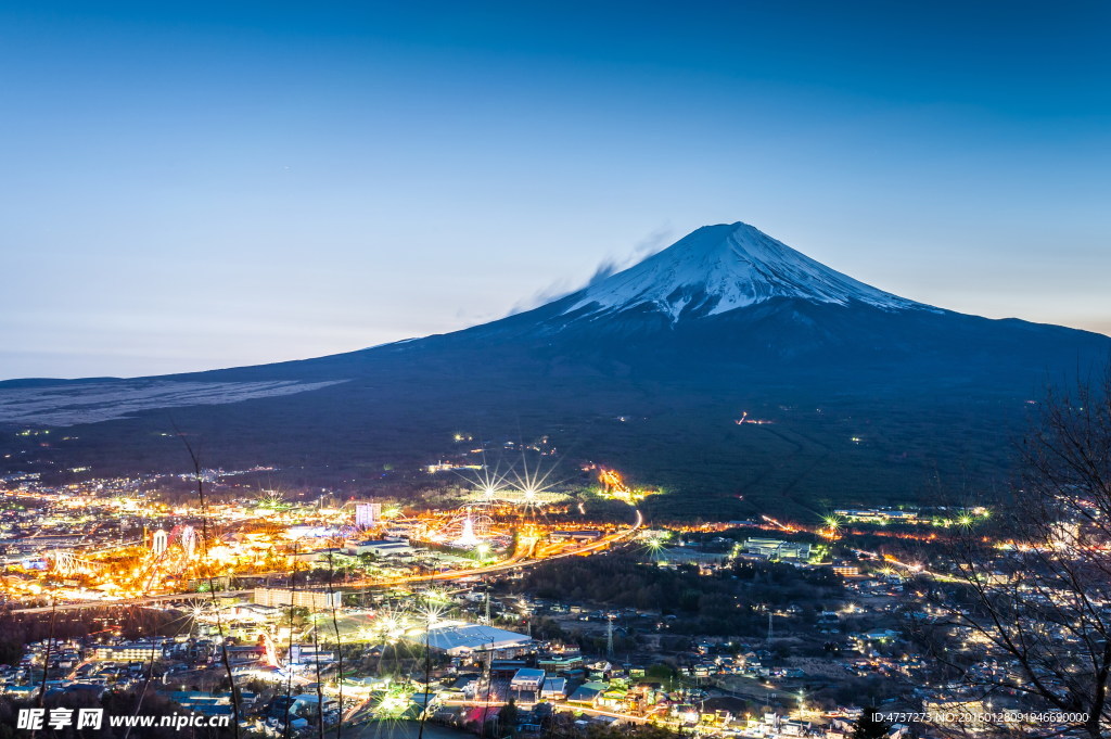 东京富士山夜景高清大图