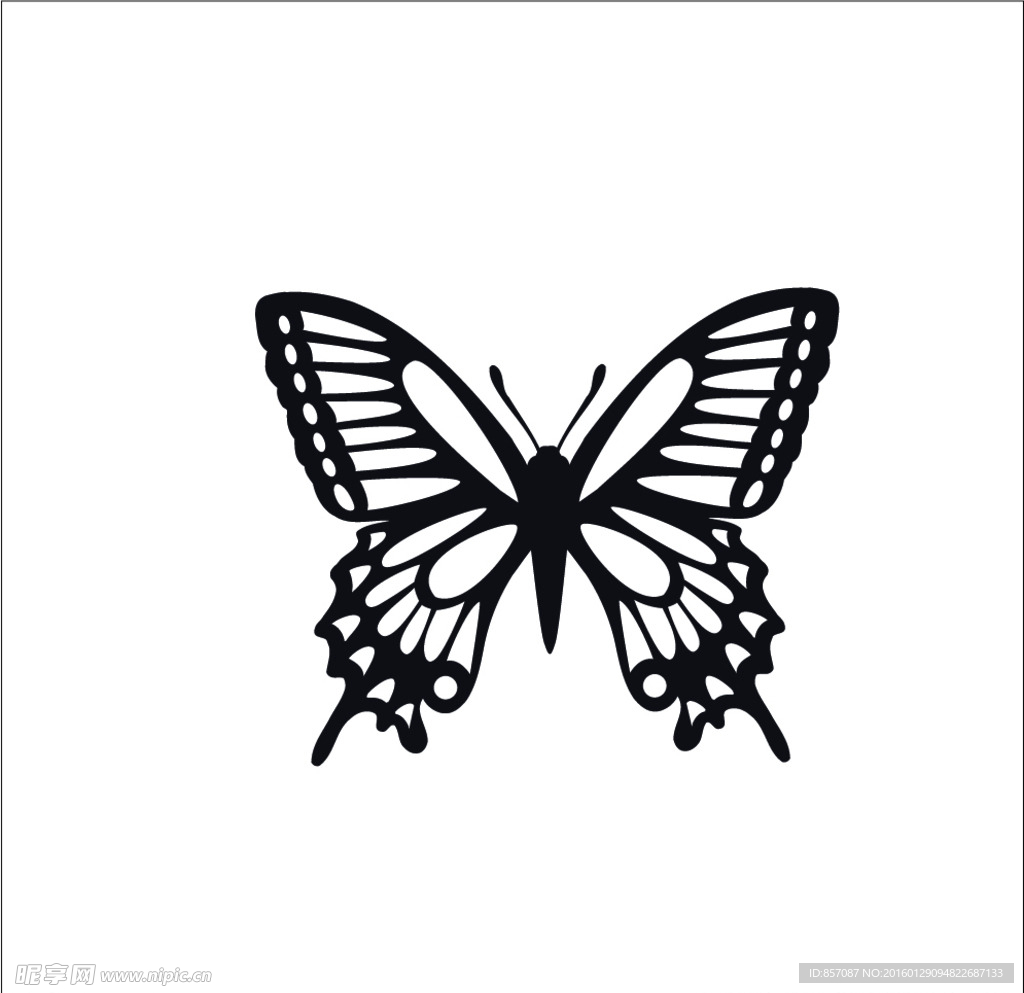 蝴蝶剪纸图