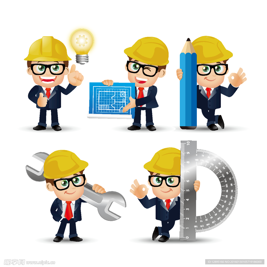 卡通建筑工人