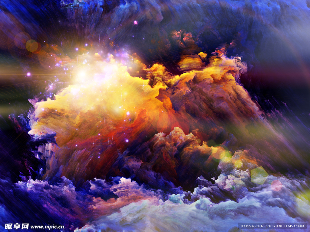 梦幻 星空油画