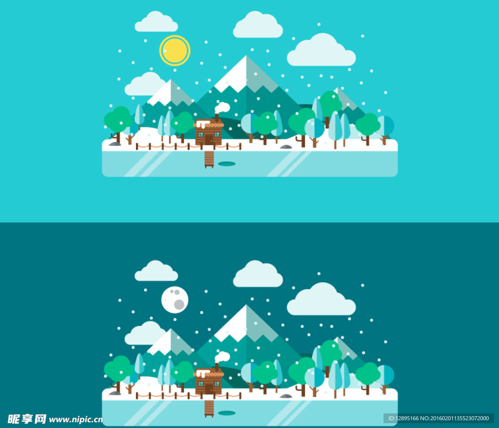 冬季湖泊风景