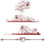 矢量红色花纹