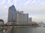 上海黄浦江畔夕阳风景