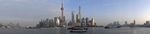 上海黄埔江畔黄昏全景图