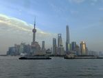 上海黄浦江畔黄昏风景