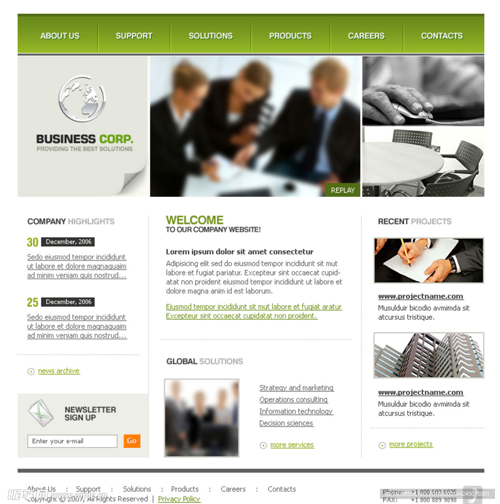 国外商业方案企业网页网站设计
