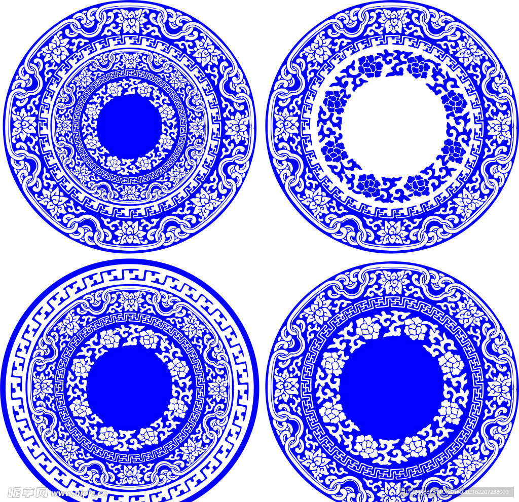 青花瓷盘花纹