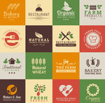 设计素材 16款彩色餐厅标志设