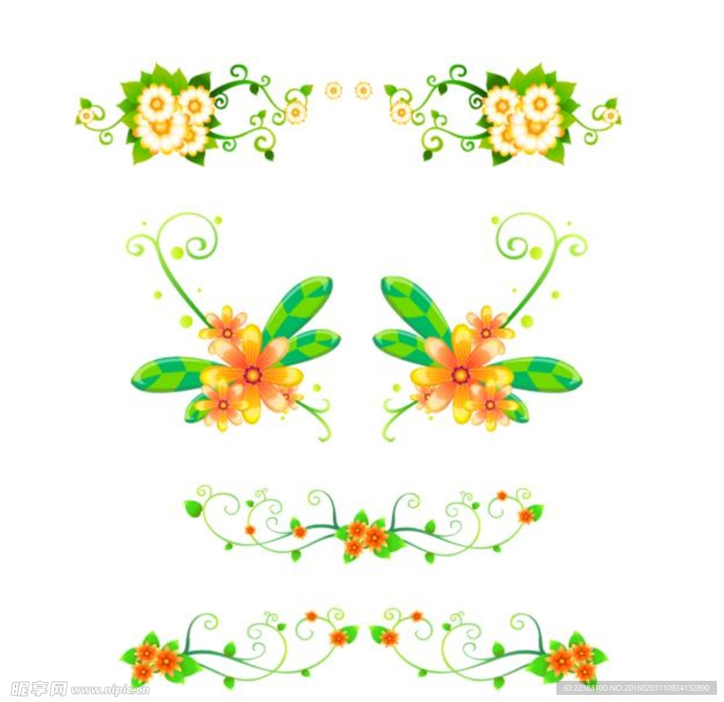 韩式唯美花纹素材