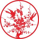 梅花喜鹊剪纸矢量素材