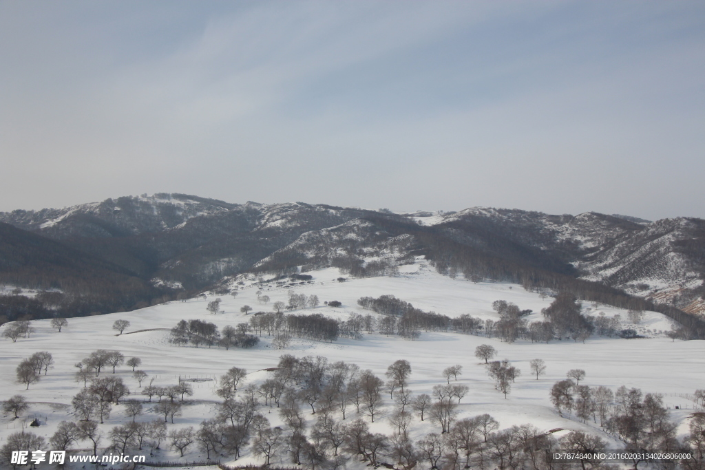 乌兰布统草原雪景