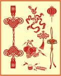 中国结灯笼鞭炮传统剪纸