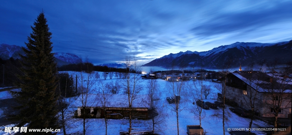 瑞士小镇夜景