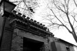 老北京胡同一景黑白