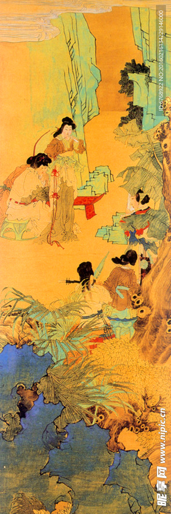 艺娃工笔人物绢画