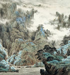 艺娃山水绢画
