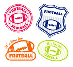 4款美式足球标签矢量素材