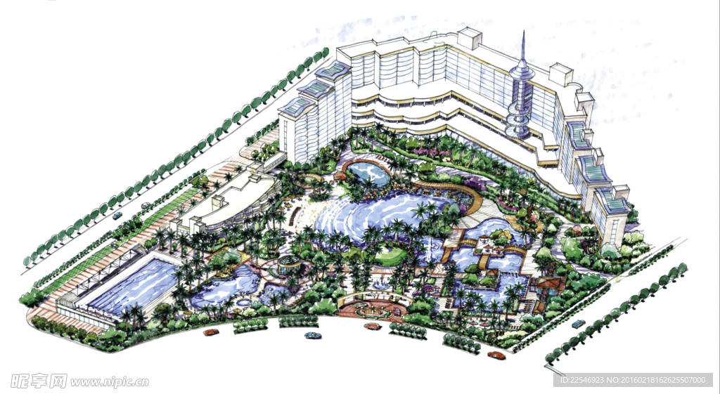手绘建筑效果图