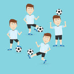 4款足球运动员设计矢量素材
