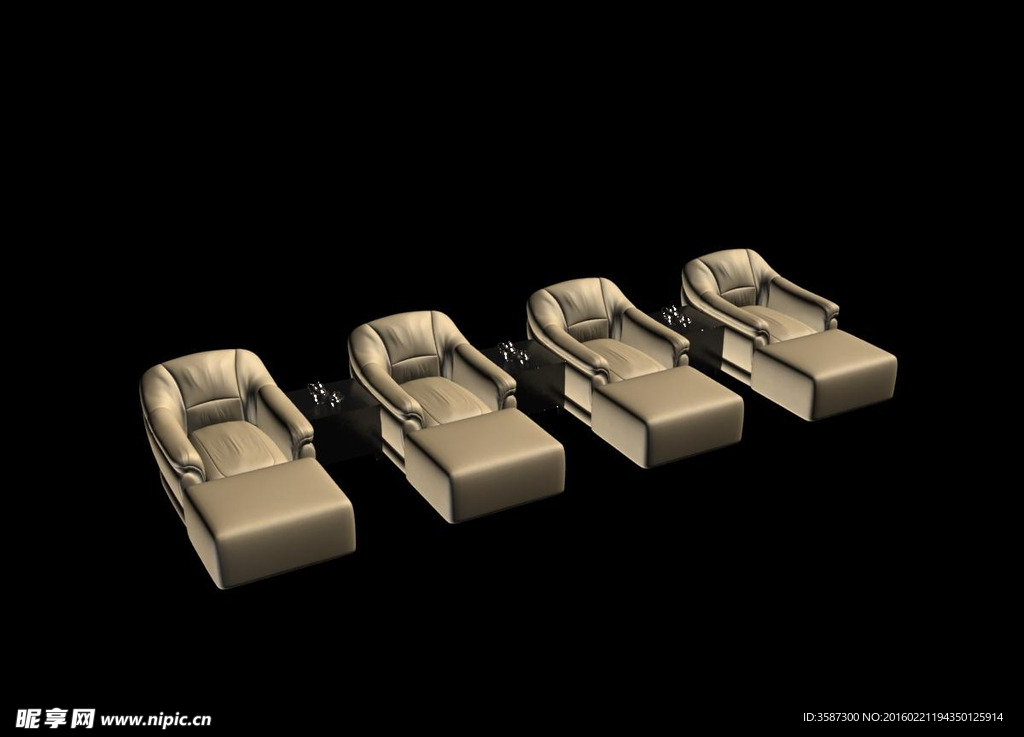 沙发3D模型 单人沙发模型