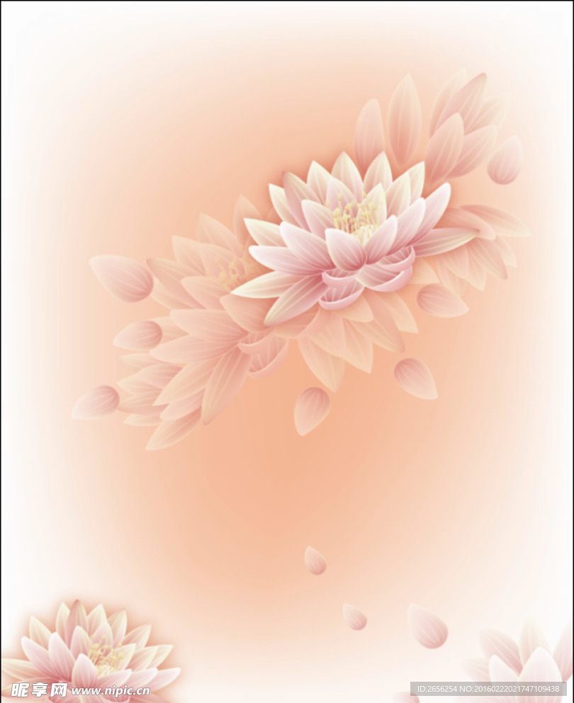 典雅粉色莲花花纹背景设计